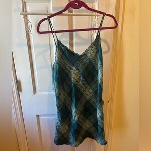 Victoria's Secret Teal and Black Plaid Nightgown
